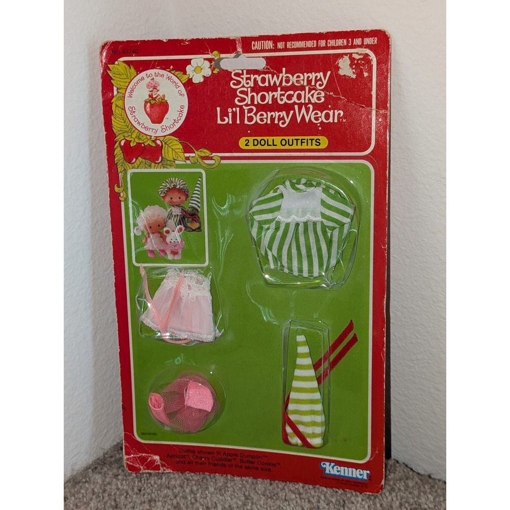 Strawberry Shortcake Li'l Berry Wear Doll Outfits Vintage 1982‎ Kenner NIP